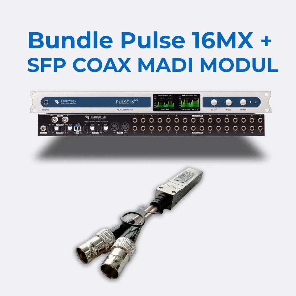 ferrofish-pulse16-mx-mit-koaxialem-sfp-modul-16x16-ad-da-wandler-adat-madi-192-k image 1